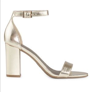 Women’s Two Strap Gold Heel